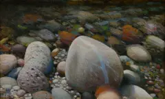 William Shepherd, - ''Violet Rock''-, oil on masonite, initialed WFS lower left, very good condition