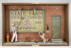 Michael Garman, - ''Big Dog Off the Porch''-, mixed media sculpture, 1999