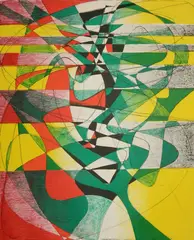 Stanley Hayter, - ''Aurora'' (Black & Moorhead 391)-, lithograph in colors, 1977