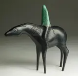 Gene Tobey, & Rebecca Tobey (American 1948- )- Horse and Rider-, bronze sculpture