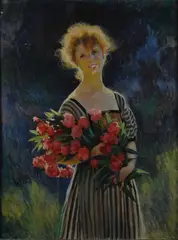 Aldo Severi, Donna con fiori, 1908