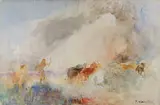 Plinio Nomellini, Paesaggio con scena mitologica