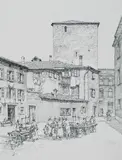 Roberto Marcello Iras Baldessari, Vita di paese . Piazza Garzetti