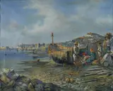 Consalvo Carelli, Golfo di Napoli con pescatori