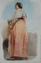 Giuseppe Bertini, Ritratto di donna, In basso a destra: "Bertini al suo amico Zorzi".