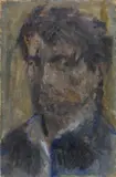 Mario Marcucci, Autoritratto, oil on paper