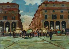 Piazza grande by Renato Natali, offered Apr 2017