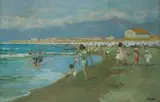 Carlo Passigli, Spiaggia della versilia, 1950