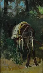 Mulo bardato by Stefano Bruzzi, oil on panel, offered Apr 2017