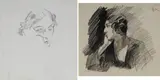 Enrico Sacchetti, Volto di donna; Ritratto di donna, Due disegni siglati.