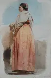 Giuseppe Bertini, Ritratto di donna, In basso a destra: "Bertini al suo amico Zorzi".