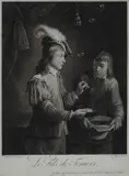 Lambertus Antonius Claessens, Less Fils de Teniers, In basso a destra: David Teniers pinx. In basso a sinistra: L.A. Claessens Sculp./ Ce tableau original se trouve