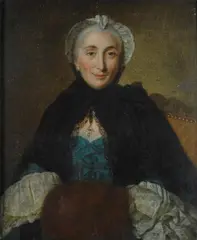 Pierre Allais, Ritratto di signora, Cornice in legno dipinta e dorata.