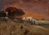 Guido Casciaro, Paesaggio con casa e figure