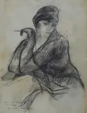 Luc Albert Moreau, Ritratto di donna con sigaretta, 1924