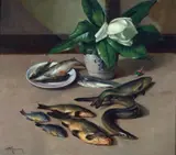 Vittorio Gussoni, Natura morta con pesci