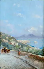 Sulla strada per Posillipo by Bernardo Hay, 1907, offered Oct 2016