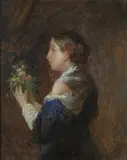 Cesare Pezzi, Ritratto di fanciulla con fiori