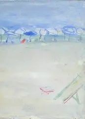 Spiaggia by Moses Levy, tempera on cardboard, offered Oct 2016