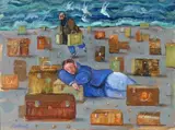 Spiaggia delle valigie by Antonio Possenti, oil on panel, offered Oct 2016