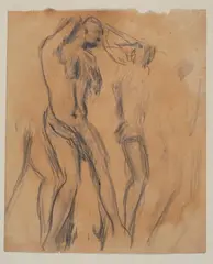 Figure by Mario Maestrelli, pencil on paper, offered Jul 2016