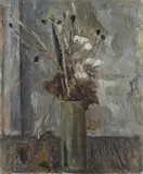 Mario Marcucci, Vaso di fiori, oil on cardboard
