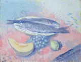 Quinto Martini, Natura morta con pesci e frutta