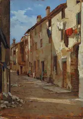 Scorcio di strada fiorentina by Giuseppe Comparini, offered Jul 2016