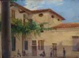 Enrico Gaeta, Casa con figure, 1864