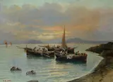 Fausto Pratella, Barche di pascatori al tramonto
