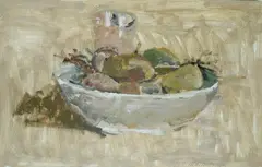 Vaso con cipolle e bicchiere by Mario Marcucci, 1969, offered Jul 2016