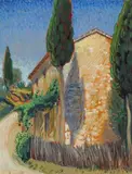 Gerardo Dottori, Casa di campagna con cipressi