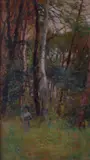Francesco Gioli, Scorcio di bosco con contadina