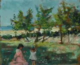 Giuseppe Graziosi, Paesaggio con bambini