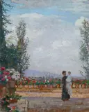 Francesco Gioli, Donna con bambino sulla terrazza