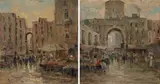 Oscar Ricciardi, Coppia di dipinti: Porta Capuana; Veduta di Piazza