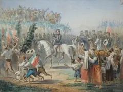 Pasquale Mattej, Ingresso di Vittorio Emanuele I a Napoli con Garibaldi