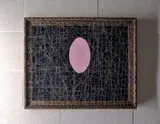 Enrico Bentivoglio, Faccia Rossa, 2015, oil on plexiglas nero and legno