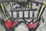 Criaco Campus, Progetto per installazione "Porta di Brandeurgo", 2002, mixed media on paper