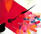 Daniele Lombardi, Grande variazione sul rosso, 2012, mixed media on cardboard