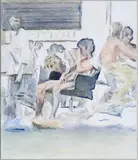 Adrian Paci, Il riposo, 2014, watercolour on paper and canvas