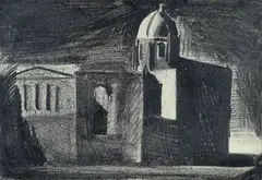 Studio di architetture urbane by Mario Sironi, 1924, sul verso: dichiarazione di autenticità di Matilde Sironi. Autentica on foto Archivio Mario Sironi a firma Romana, offered May 2016