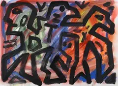 Kopf oder Adler by A. R. Penck, 2002, offered May 2016