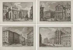 Lotto di quattro incisioni by Giuseppe Vasi, 1) Chiesa di S. Niccolò in Carcere, offered Apr 2016