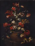 Andrea Scacciati I, Vaso in metallo dorato con fiori
