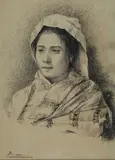 Mario de Maria, Ritratto di ragazza, inchiostro on paper
