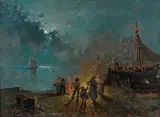 Nicolas De Corsi, Falò notturno sul mare
