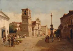 Ercole Gigante, Veduta di piazza