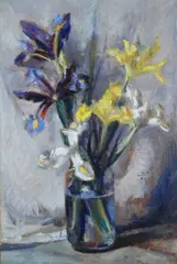 Corrado Michelozzi, Fiori, Siglato in basso a destra. Sul verso: firma e titolo.