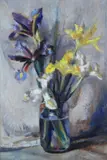 Corrado Michelozzi, Fiori, Siglato in basso a destra. Sul verso: firma e titolo.